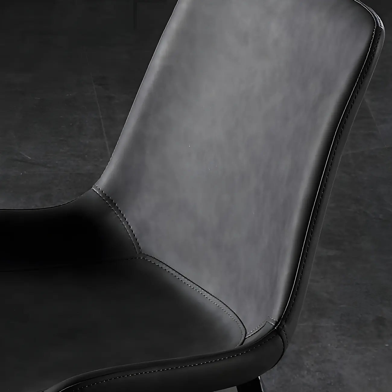 Ensemble de 2 chaises de salle à manger de style industriel moderne avec revêtement en cuir