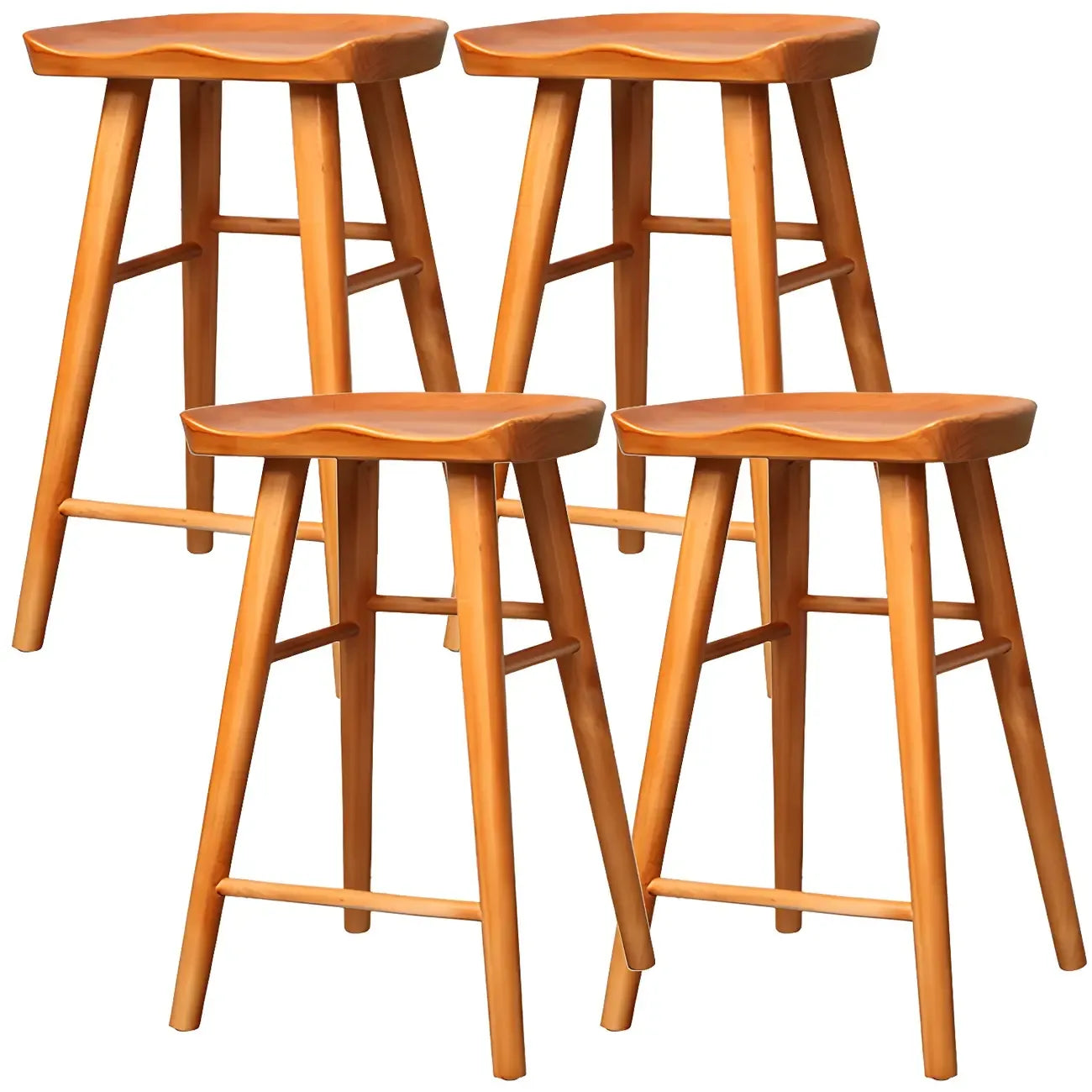 Tabourets de bar industriels en bois sans dossier, hauteur comptoir