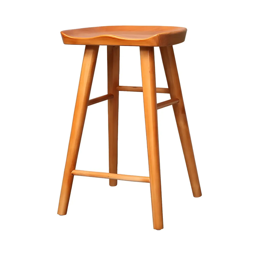 Tabourets de bar industriels en bois sans dossier, hauteur comptoir
