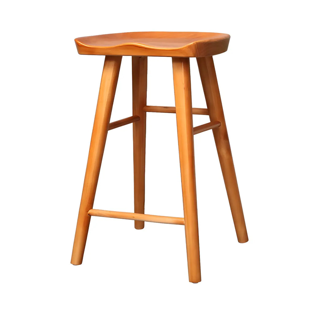 Tabourets de bar industriels en bois sans dossier, hauteur comptoir