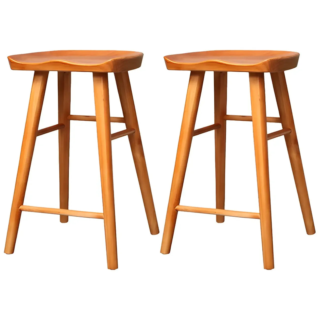 Tabourets de bar industriels en bois sans dossier, hauteur comptoir