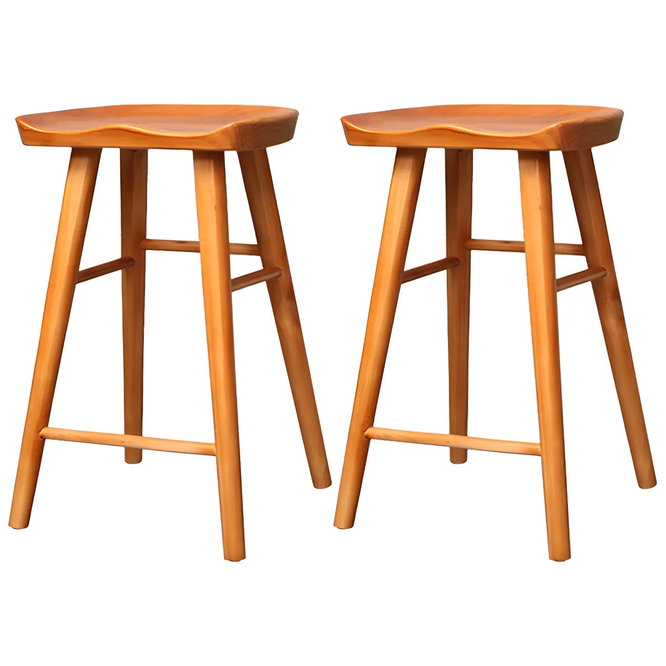 Tabourets de bar industriels en bois sans dossier, hauteur comptoir
