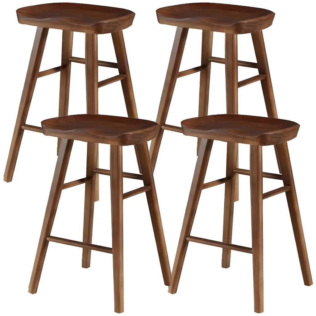 Tabourets de bar industriels en bois sans dossier, hauteur comptoir