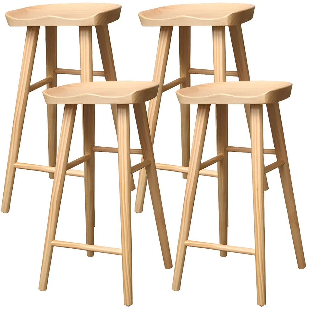 Tabourets de bar industriels en bois sans dossier, hauteur comptoir