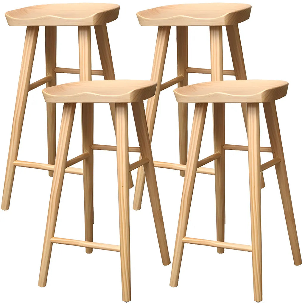 Tabourets de bar industriels en bois sans dossier, hauteur comptoir