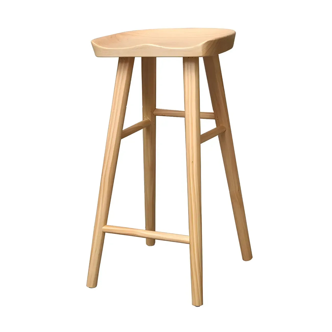 Tabourets de bar industriels en bois sans dossier, hauteur comptoir