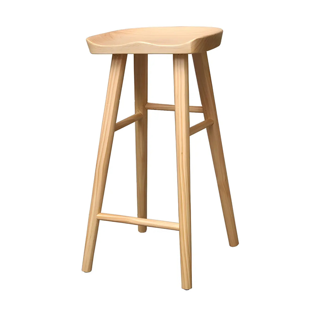 Tabourets de bar industriels en bois sans dossier, hauteur comptoir