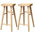 Tabourets de bar industriels en bois sans dossier, hauteur comptoir