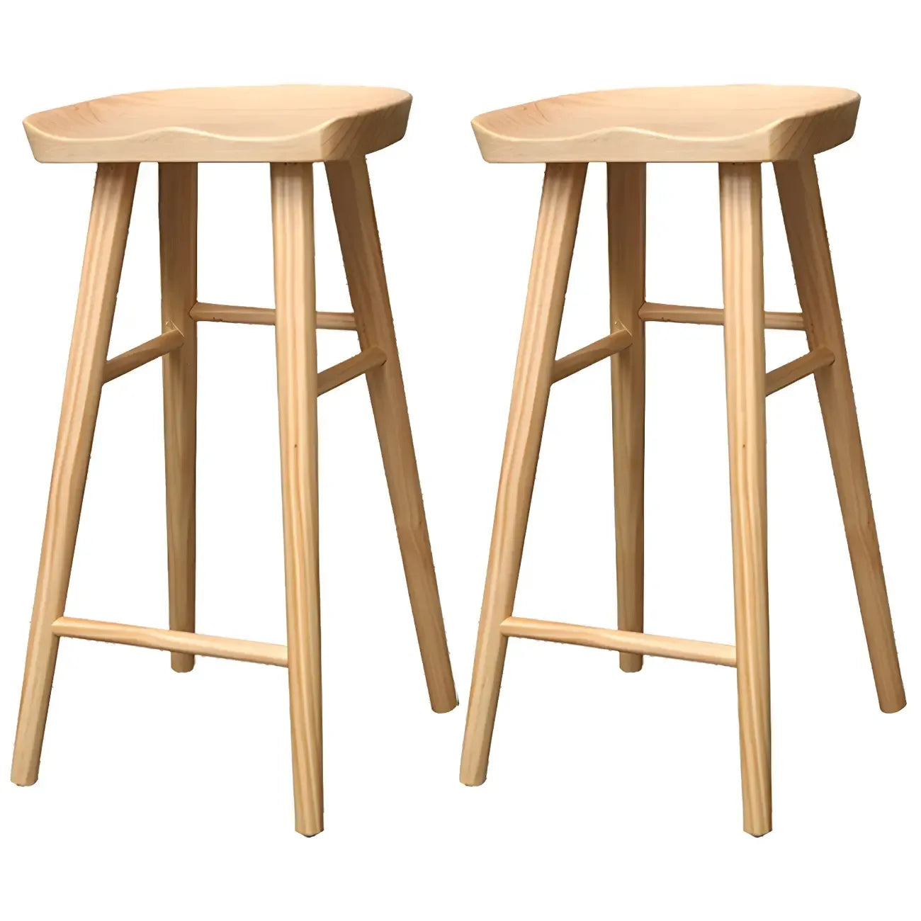 Tabourets de bar industriels en bois sans dossier, hauteur comptoir