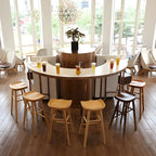 Tabourets de bar industriels en bois sans dossier, hauteur comptoir