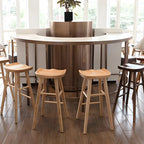 Tabourets de bar industriels en bois sans dossier, hauteur comptoir