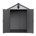 Abri de jardin en résine plastique tout temps avec plancher, dimensions : 1,83 m x 1,22 m / 1,83 m x 2,44 m / 2,44 m x 1,83 m / 2,44 m x 3,05 m.