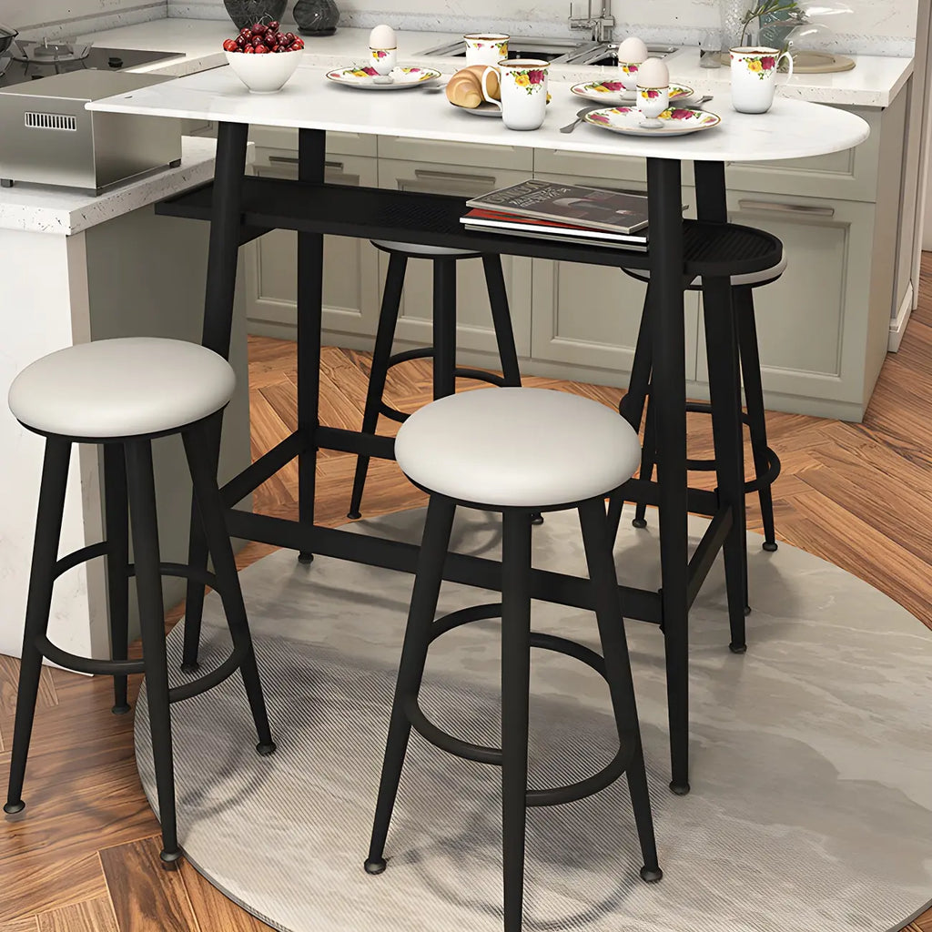 Table haute Glam Stone en métal doré