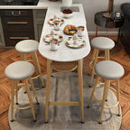 Table haute Glam Stone en métal doré