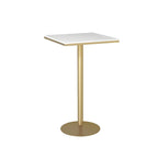 Table de bar élégante en marbre nordique avec piètement en métal doré