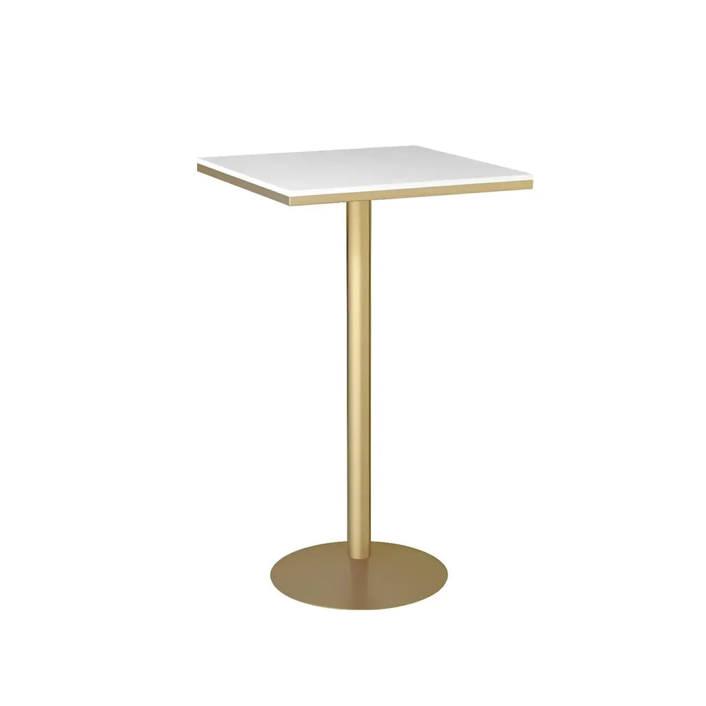 Table de bar élégante en marbre nordique avec piètement en métal doré