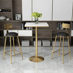 Table de bar élégante en marbre nordique avec piètement en métal doré