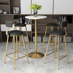 Table de bar élégante en marbre nordique avec piètement en métal doré