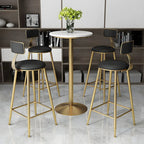 Table de bar élégante en marbre nordique avec piètement en métal doré