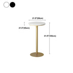 Table de bar élégante en marbre nordique avec piètement en métal doré