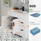 Ensemble meuble-lavabo Wavy Line 30/36/48 avec lavabo et robinet