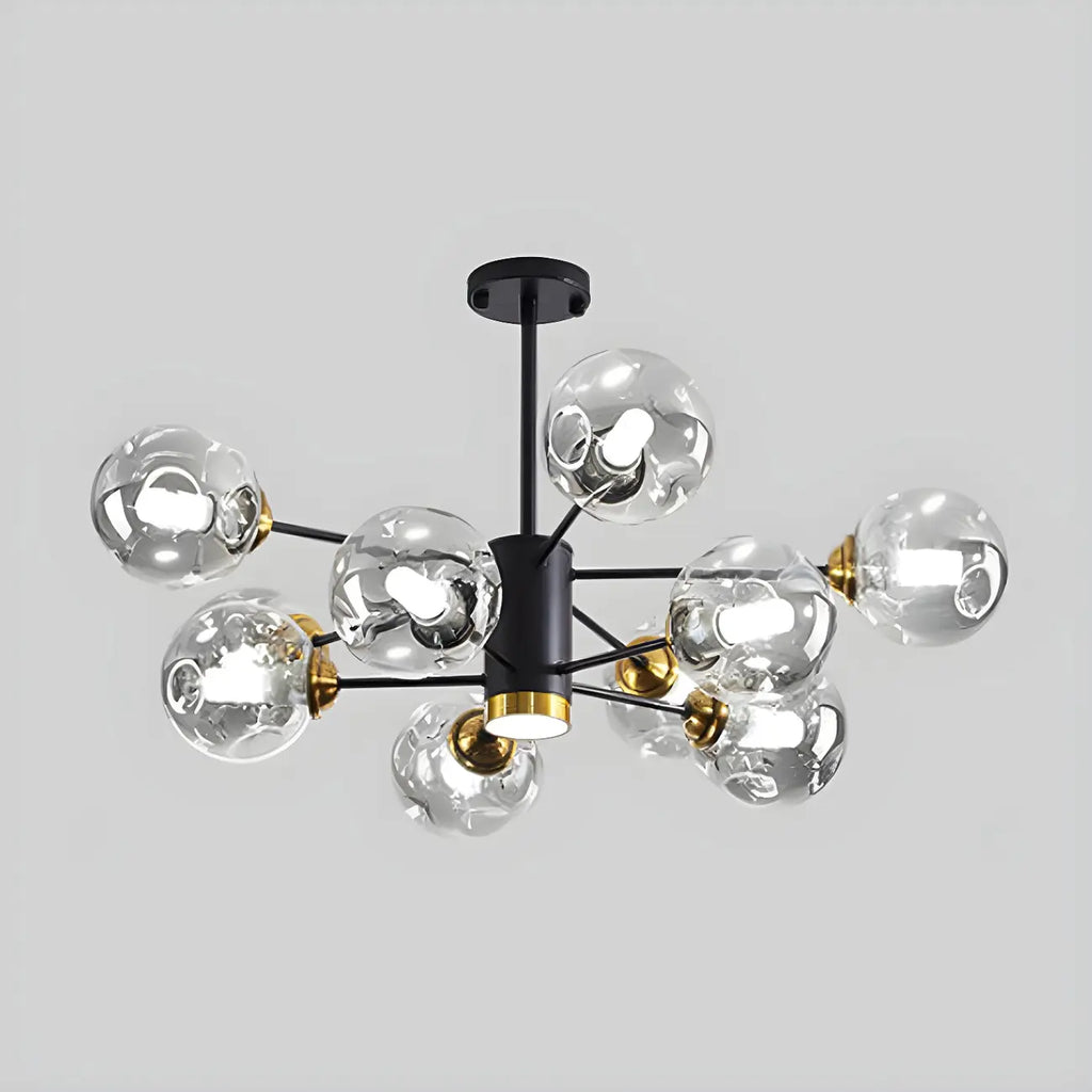 Lustre Sputnik moderne en cristal de verre et LED
