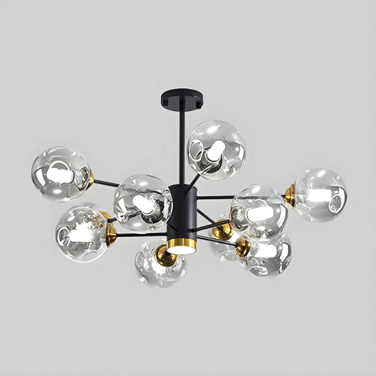 Lustre Sputnik moderne en cristal de verre et LED
