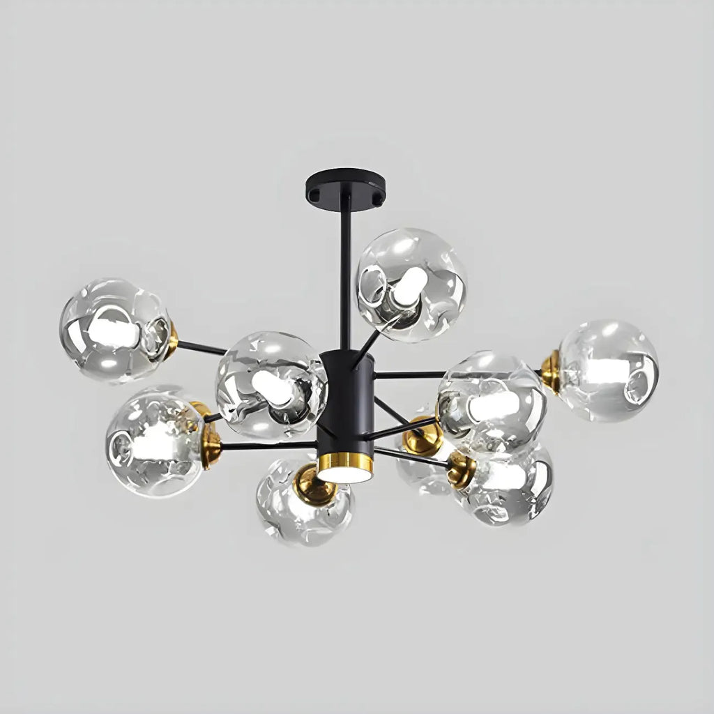 Lustre Sputnik moderne en cristal de verre et LED