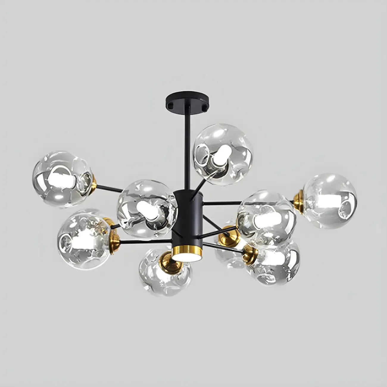 Lustre Sputnik moderne en cristal de verre et LED