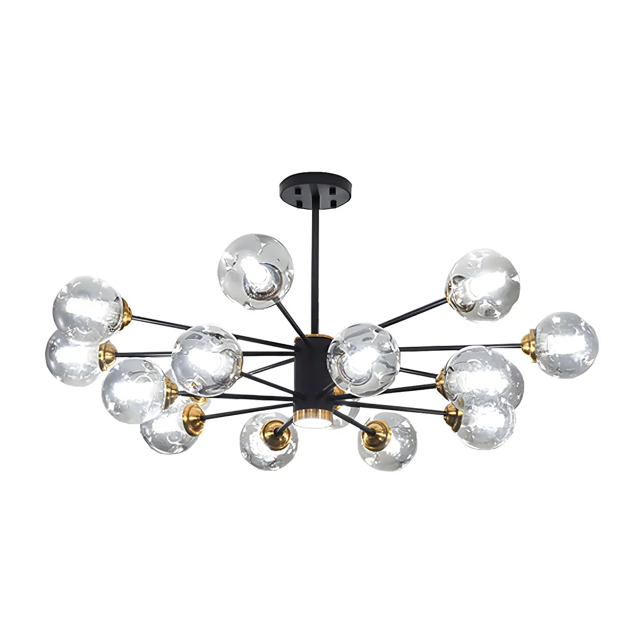 Lustre Sputnik moderne en cristal de verre et LED