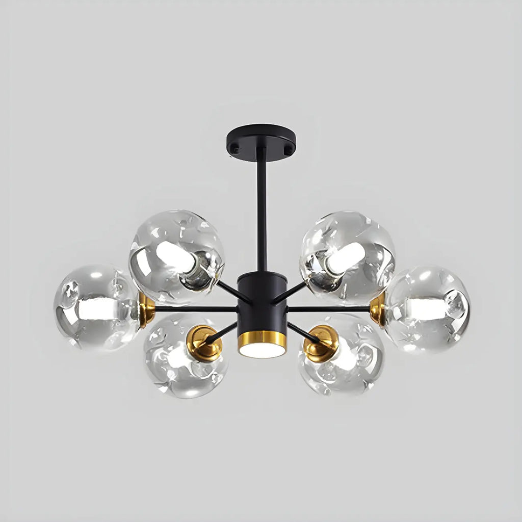 Lustre Sputnik moderne en cristal de verre et LED