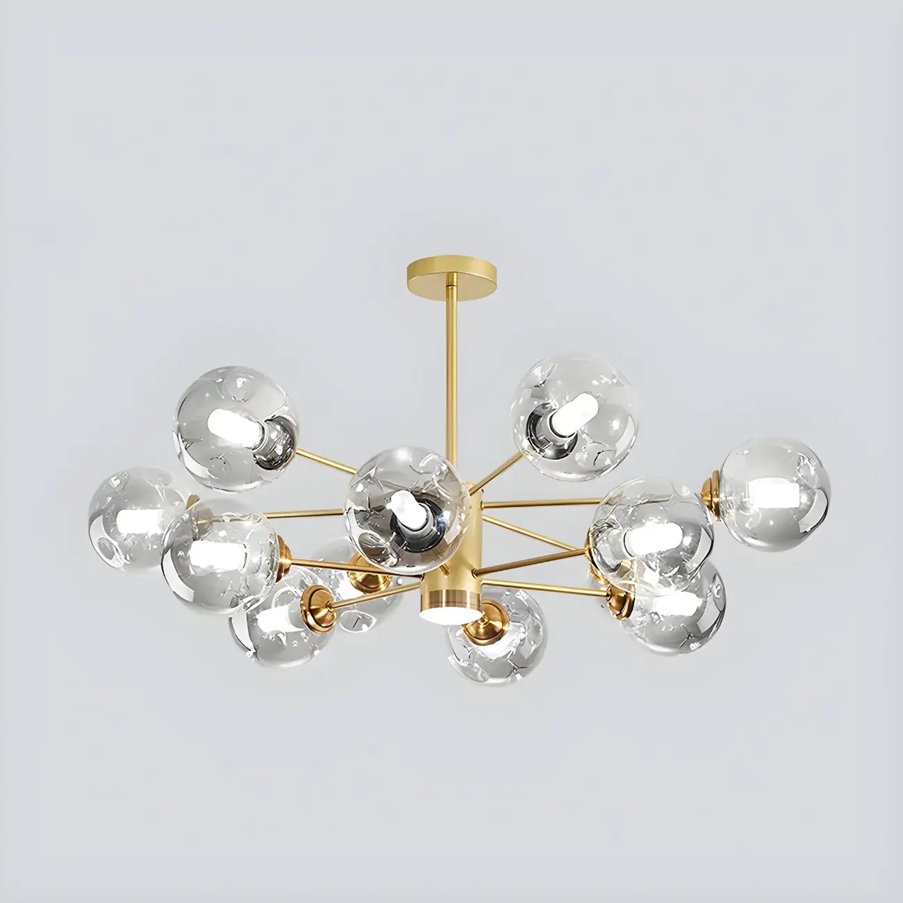 Lustre Sputnik moderne en cristal de verre et LED