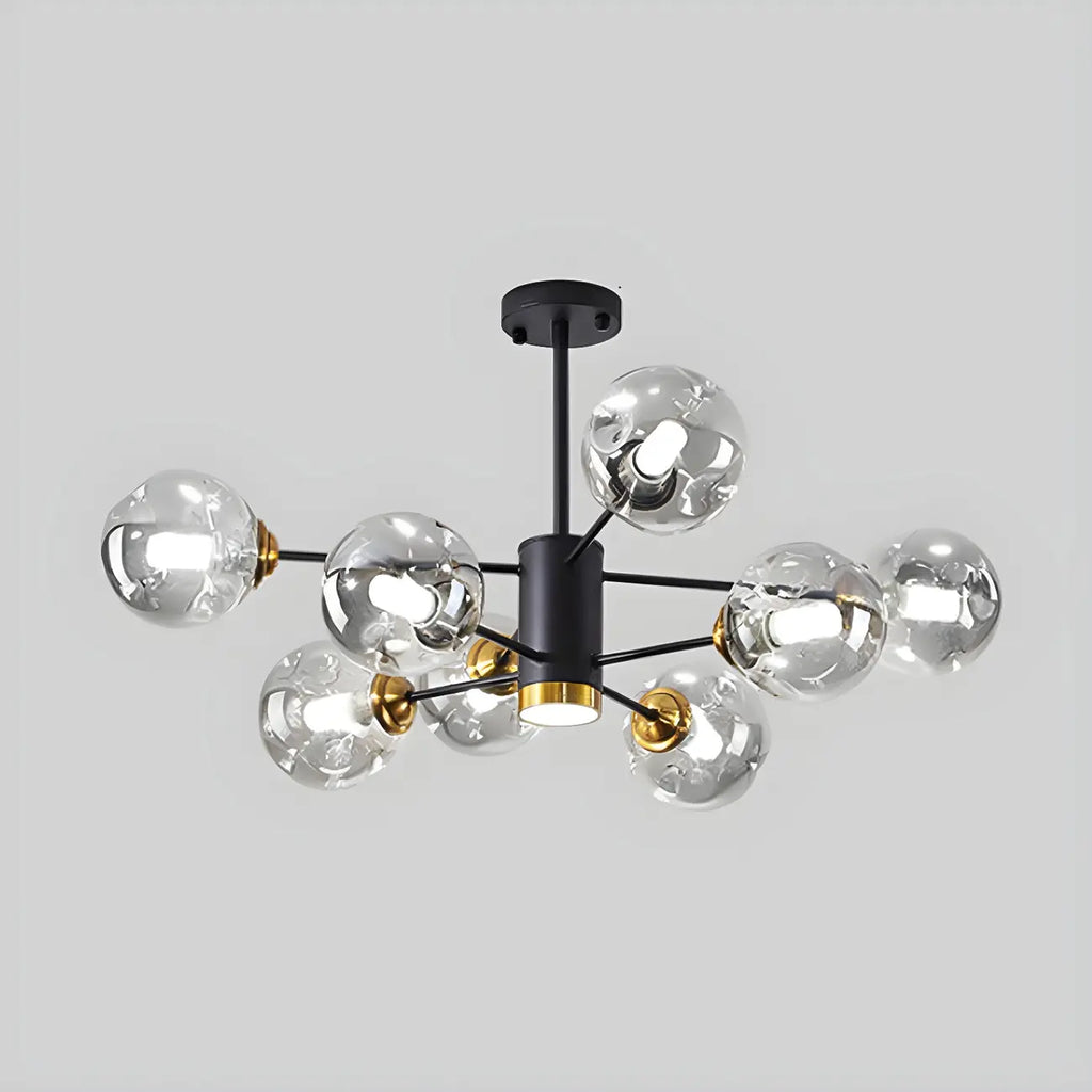 Lustre Sputnik moderne en cristal de verre et LED