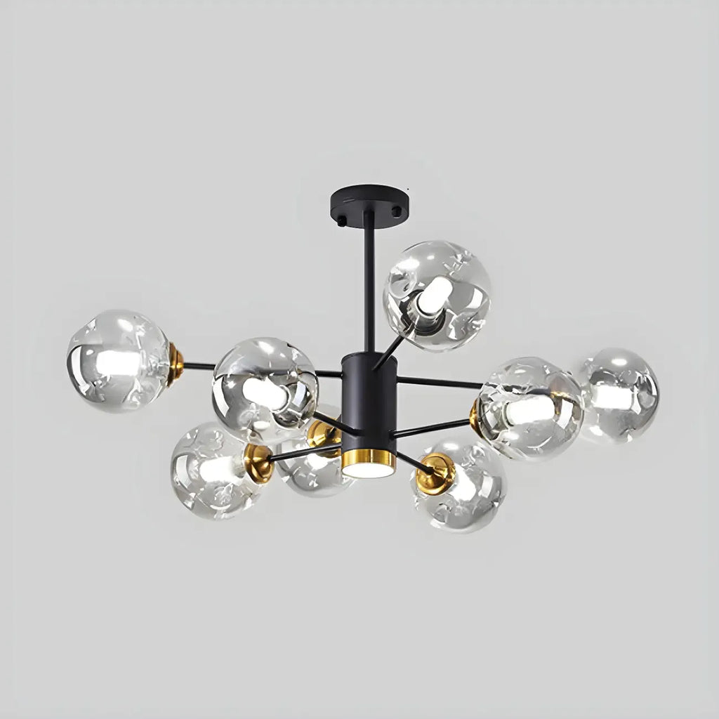 Lustre Sputnik moderne en cristal de verre et LED