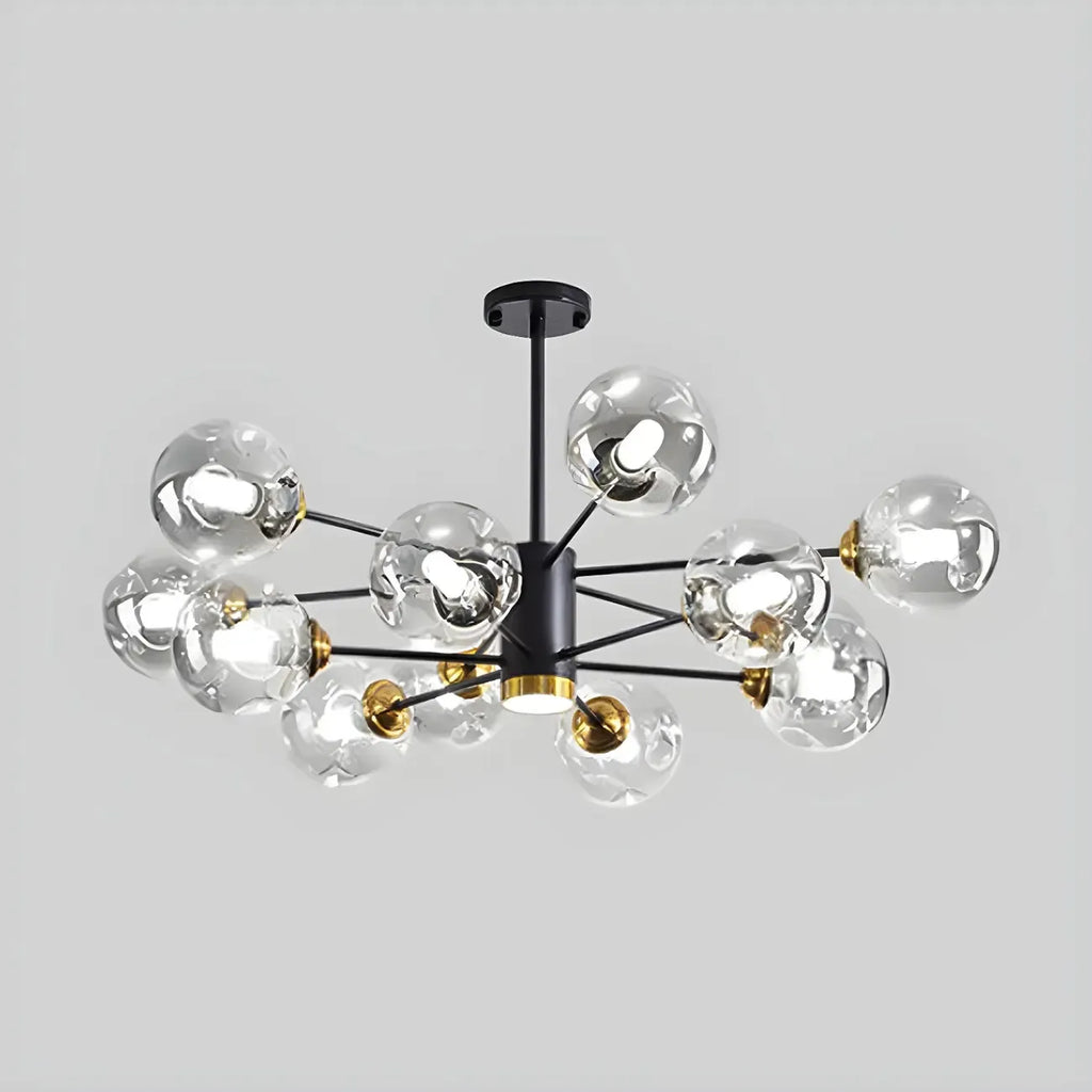 Lustre Sputnik moderne en cristal de verre et LED