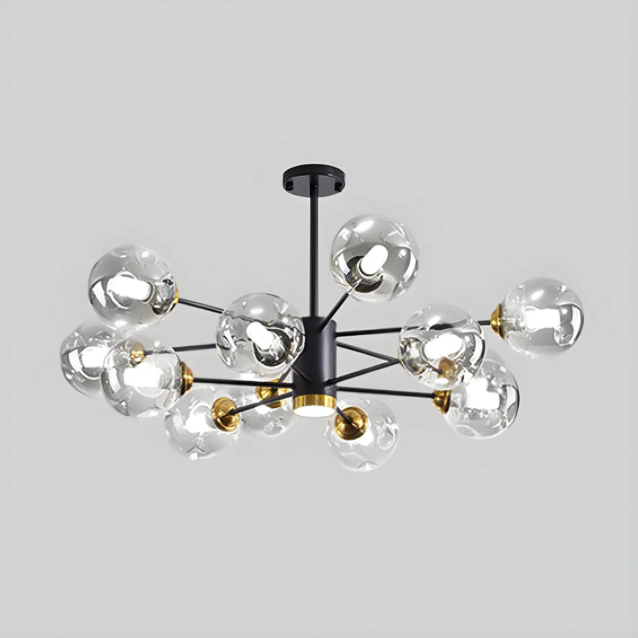 Lustre Sputnik moderne en cristal de verre et LED
