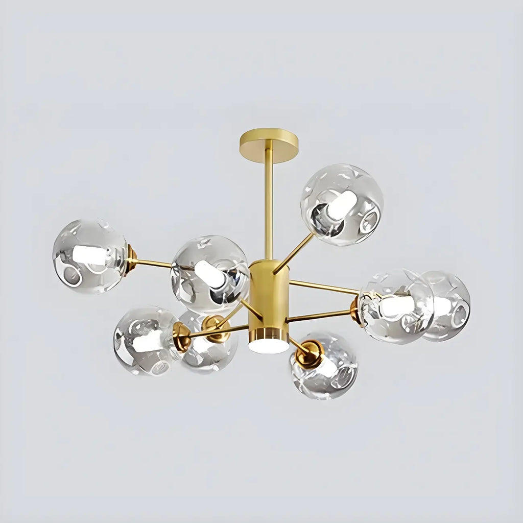 Lustre Sputnik moderne en cristal de verre et LED