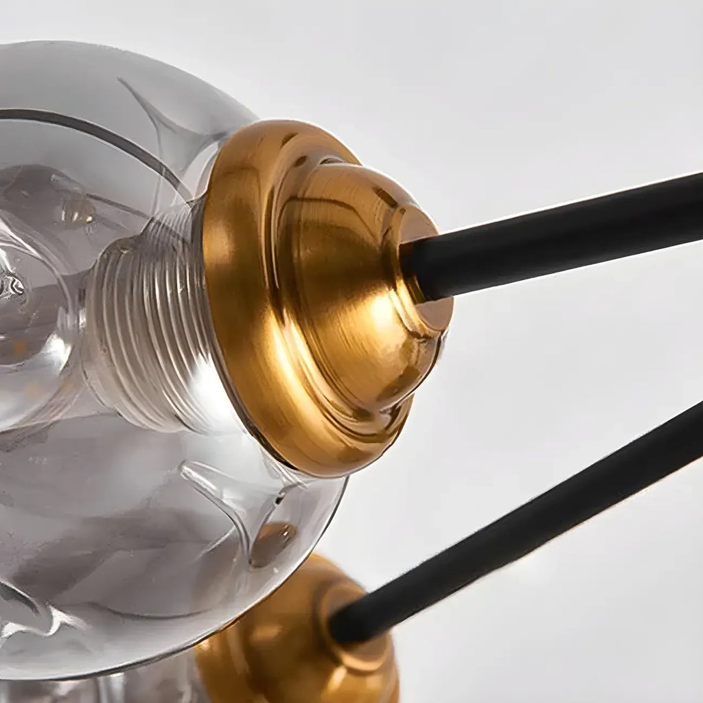 Lustre Sputnik moderne en cristal de verre et LED