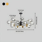 Lustre Sputnik moderne en cristal de verre et LED
