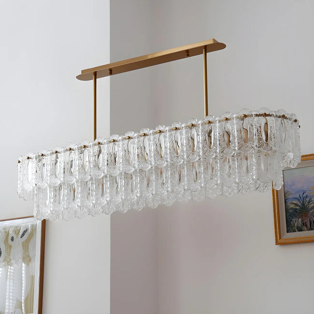 Suspension moderne en laiton et verre pour îlot de cuisine