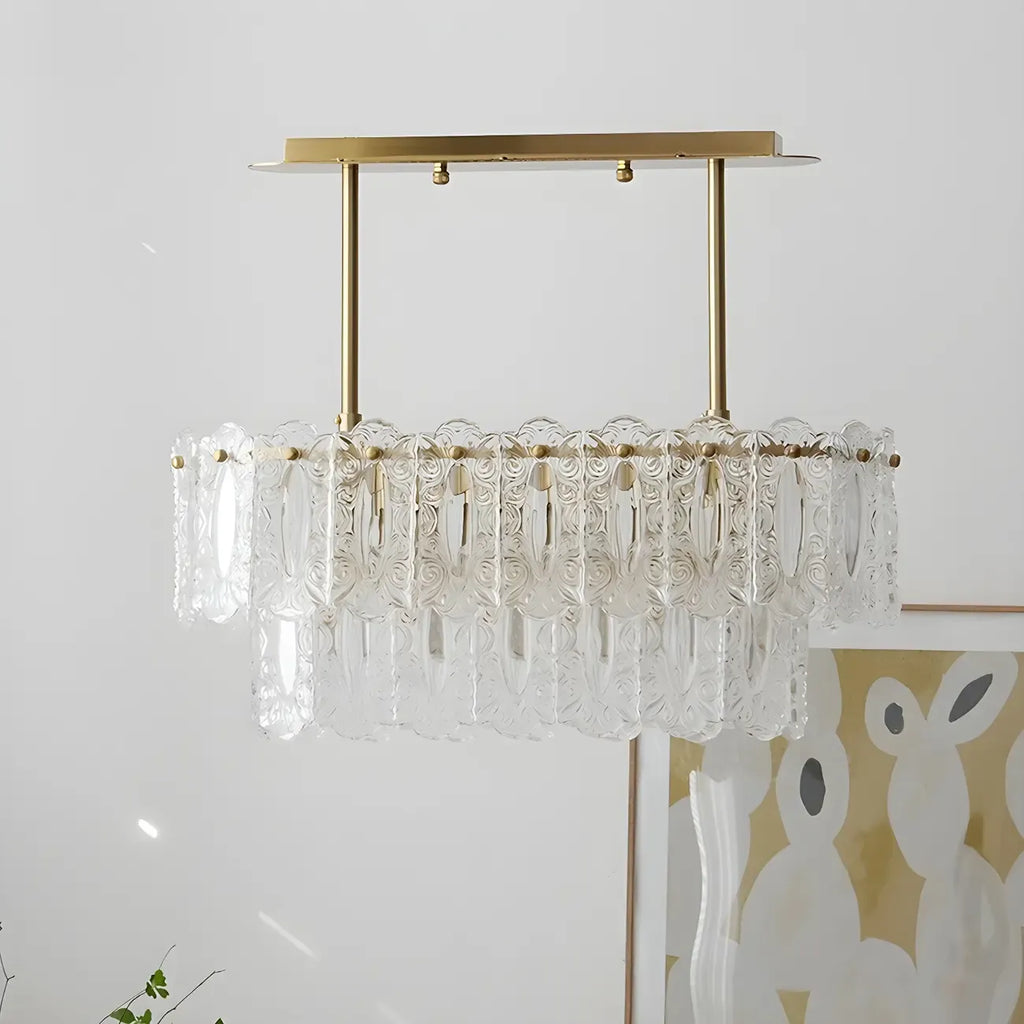 Suspension moderne en laiton et verre pour îlot de cuisine