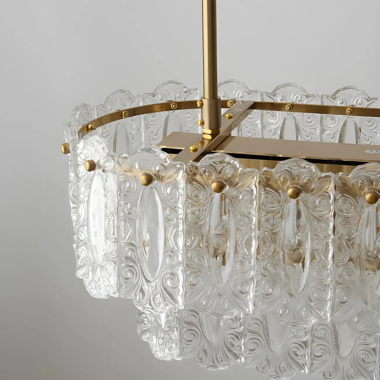 Suspension moderne en laiton et verre pour îlot de cuisine