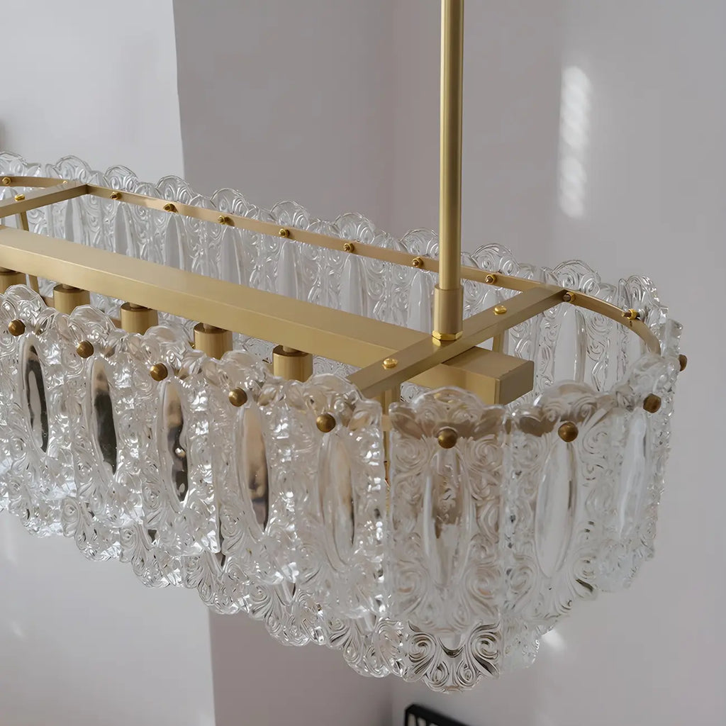 Suspension moderne en laiton et verre pour îlot de cuisine