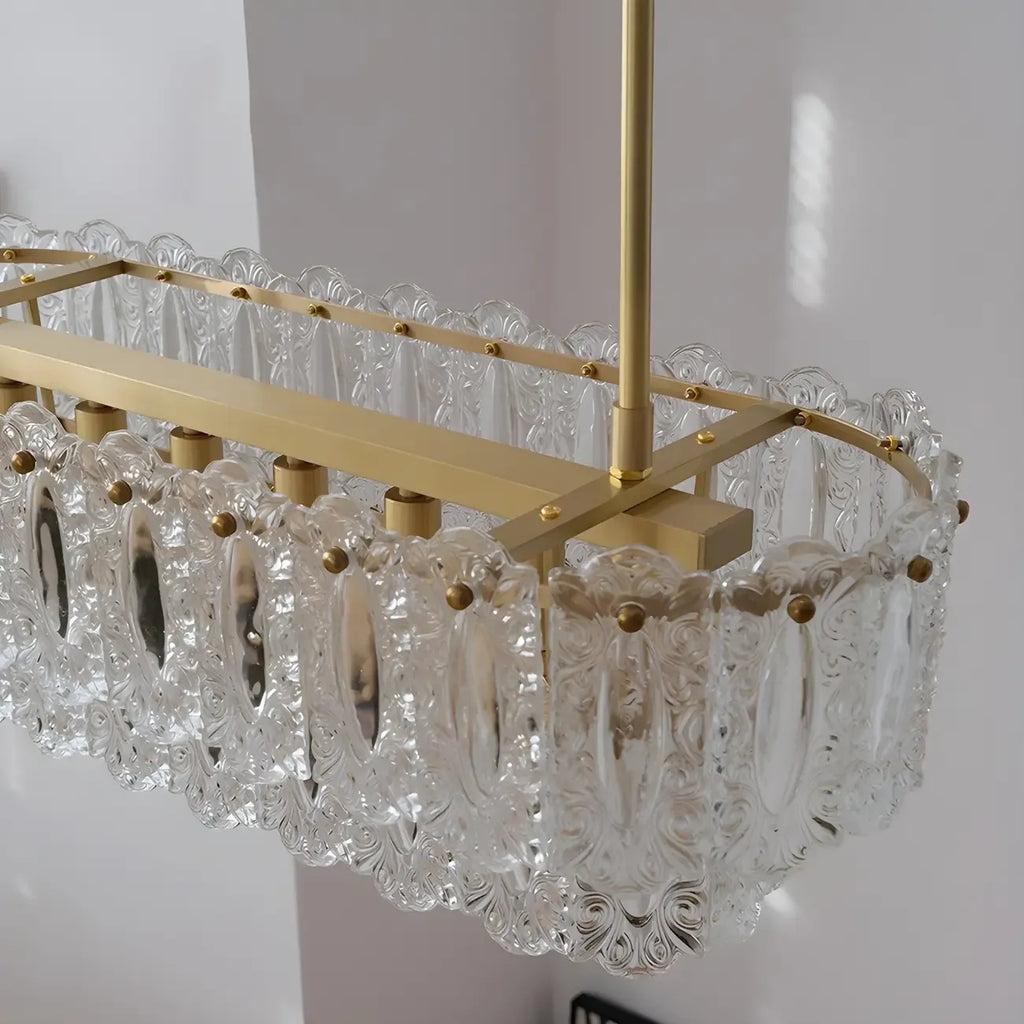 Suspension moderne en laiton et verre pour îlot de cuisine