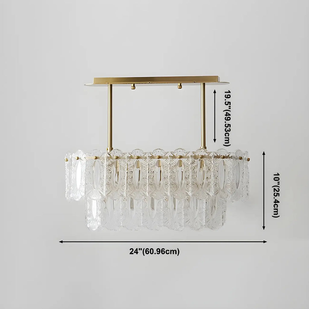 Suspension moderne en laiton et verre pour îlot de cuisine