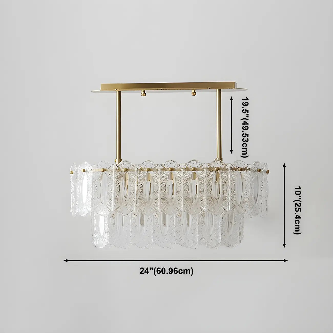 Suspension moderne en laiton et verre pour îlot de cuisine