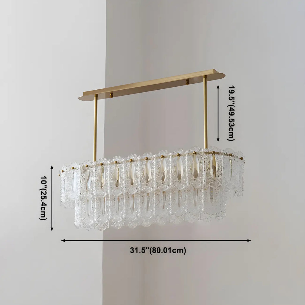 Suspension moderne en laiton et verre pour îlot de cuisine