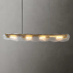 Lampada a sospensione lineare regolabile dorata in vetro per cucine