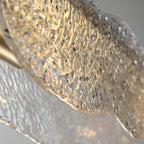 Lampada a sospensione lineare regolabile dorata in vetro per cucine