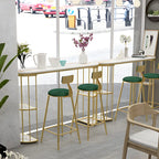 Tables de bar oblongues modernes en métal noir et or avec rangement